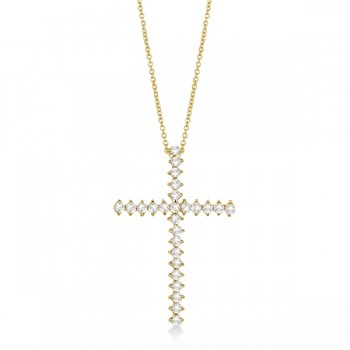 Diamond Cross Pendant Necklace 14kt Yellow Gold (1.00ct)