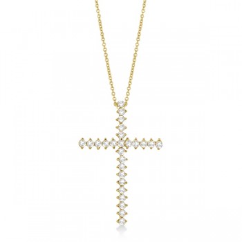 Diamond Cross Pendant Necklace 14kt Yellow Gold (1.00ct)