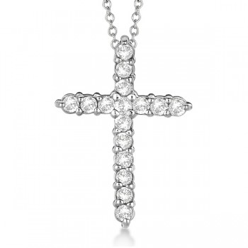 Diamond Cross Pendant Necklace 14kt White Gold (0.50ct)