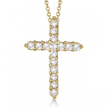 Diamond Cross Pendant Necklace 14kt Yellow Gold (0.50ct)