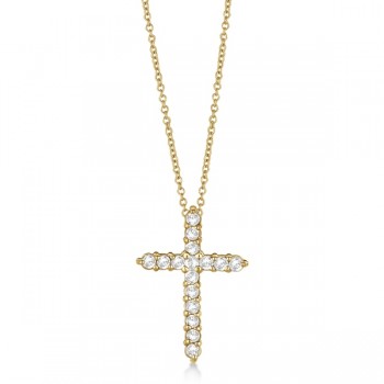 Diamond Cross Pendant Necklace 14kt Yellow Gold (0.50ct)