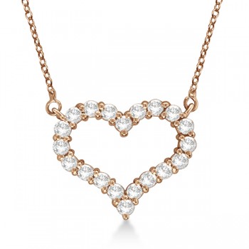Open Heart Lab Grown Diamond Pendant Necklace 14k Rose Gold (0.50ct)