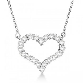 Open Heart Lab Grown Diamond Pendant Necklace 14k White Gold (0.50ct)