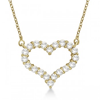 Open Heart Lab Grown Diamond Pendant Necklace 14k Yellow Gold (0.50ct)