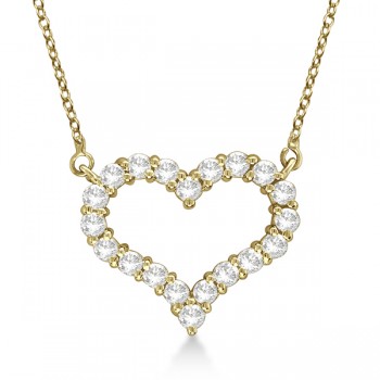 Open Heart Lab Grown Diamond Pendant Necklace 14k Yellow Gold (0.50ct)