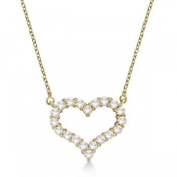 Open Heart Lab Grown Diamond Pendant Necklace 14k Yellow Gold (0.50ct)