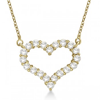 Open Heart Lab Grown Diamond Pendant Necklace 14k Yellow Gold (1.00ct)