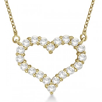 Open Heart Lab Grown Diamond Pendant Necklace 14k Yellow Gold (3.10ct)
