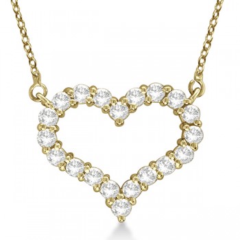 Open Heart Lab Grown Diamond Pendant Necklace 14k Yellow Gold (3.10ct)