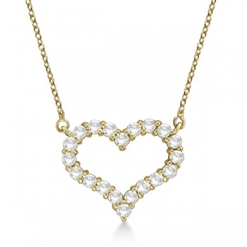 Open Heart Lab Grown Diamond Pendant Necklace 14k Yellow Gold (3.10ct)