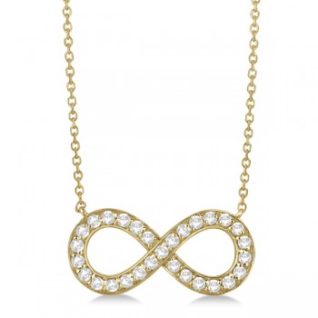 Pave Diamond Infinity Twist Pendant Necklace 14k Yellow Gold (1.02ct)