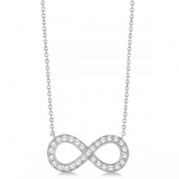 Pave Diamond Infinity Twist Pendant Necklace 14k White Gold (0.37ct)