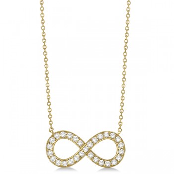 Pave Diamond Infinity Twist Pendant Necklace 14k Yellow Gold (0.37ct)