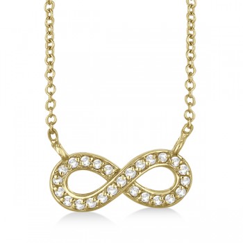 Pave-Set Diamond Infinity Pendant Necklace 14K Yellow Gold (0.20ct)