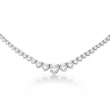 Graduated Eternity Diamond Tennis Necklace 14k White Gold (5.25ct)