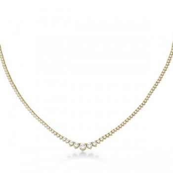 Graduated Eternity Lab Grown Diamond Tennis Necklace 14k Yellow Gold (5.25ct)