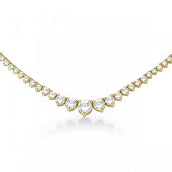 Graduated Eternity Lab Grown Diamond Tennis Necklace 14k Yellow Gold (5.25ct)
