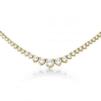 Graduated Eternity Diamond Tennis Necklace 14k Yellow Gold (5.25ct)