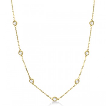 Diamond Station Necklace Bezel-Set 14K Yellow Gold (0.25ct)