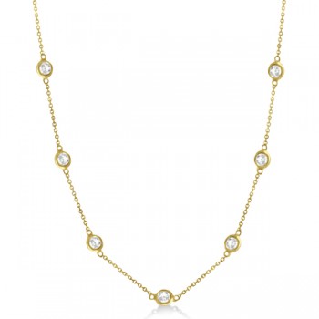 Diamond Station Seven Stone Bezel-Set Necklace 14k Yellow Gold (2.00ct)