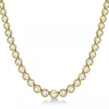 Eternity Diamond Tennis Necklace 14k Yellow Gold (10.35ct)