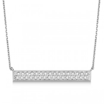 Double Row Horizontal Diamond Bar Necklace 14k White Gold 0.33ct