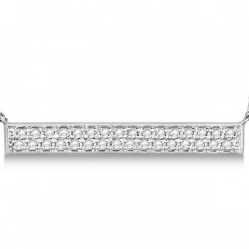 Double Row Horizontal Diamond Bar Necklace 14k White Gold 0.33ct