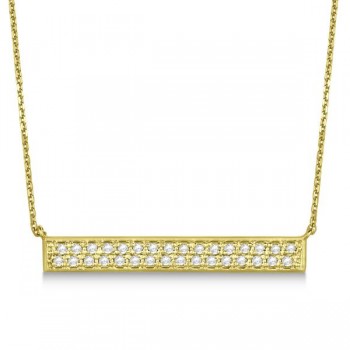 Double Row Horizontal Diamond Bar Necklace 14k Yellow Gold 0.33ct