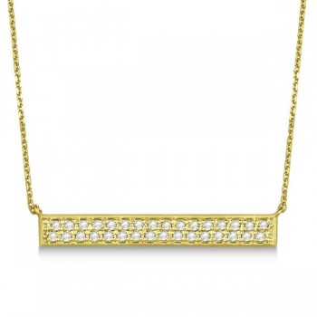 Double Row Horizontal Diamond Bar Necklace 14k Yellow Gold 0.33ct