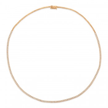 Diamond Tennis Choker Necklace for Women in 14k Rose Gold (2.00 ctw)