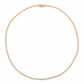 Diamond Tennis Choker Necklace for Women in 14k Rose Gold (2.00 ctw)