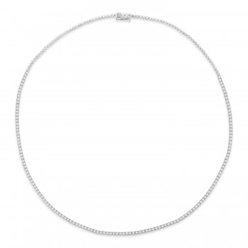 Diamond Tennis Choker Necklace for Women in 14k White Gold (2.00 ctw)