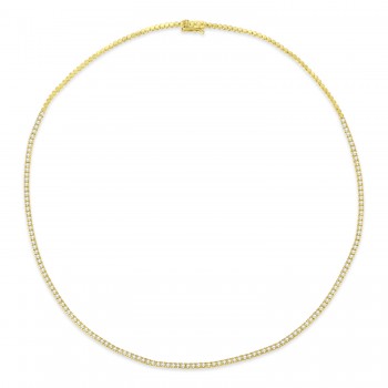 Diamond Tennis Choker Necklace for Women in 14k Yellow Gold (2.00 ctw)