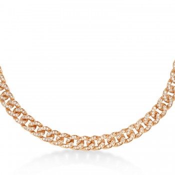 Diamond Miami Cuban Chain Necklace 14k Rose Gold (6.26ct)