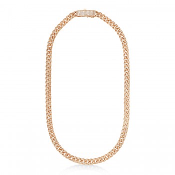 Diamond Miami Cuban Chain Necklace 14k Rose Gold (7.00ct)