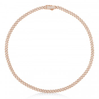 Diamond Link Chain Necklace 14k Rose Gold (6.24ct)