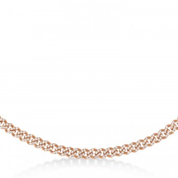 Diamond Link Chain Necklace 14k Rose Gold (6.24ct)