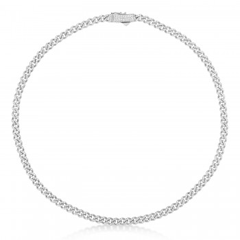 Diamond Link Chain Necklace 14k White Gold (6.24ct)