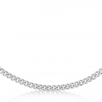 Diamond Link Chain Necklace 14k White Gold (6.24ct)