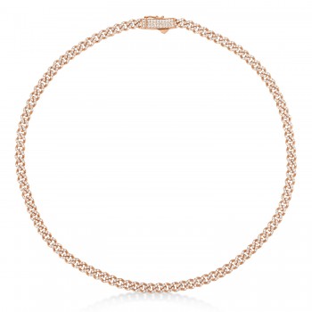 Diamond Link Chain Necklace 14k Rose Gold (7.00ct)