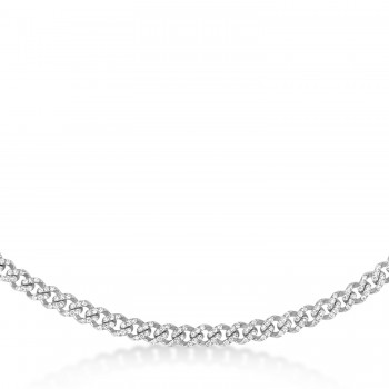 Diamond Link Chain Necklace 14k White Gold (7.00ct)