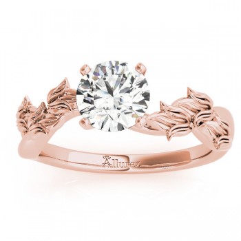 Solitaire Tulip Vine Leaf Engagement Ring Setting 14k Rose Gold