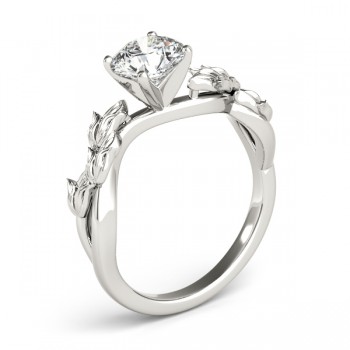 Solitaire Tulip Vine Leaf Engagement Ring Setting Platinum