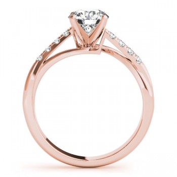 Diamond Accented Bypass Engagement Ring Setting 14k Rose Gold (0.20ct)