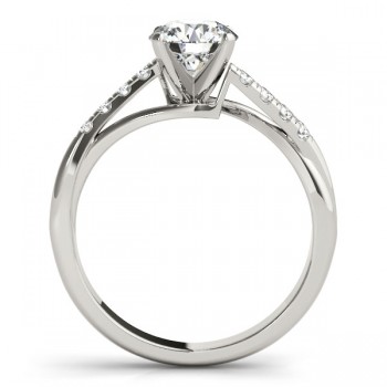 Diamond Accented Bypass Engagement Ring Setting Platinum (0.20ct)