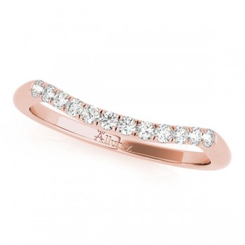 Diamond Contoured Wedding Band Ring 14k Rose Gold (0.18ct)
