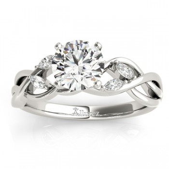 Diamond Marquise Vine Leaf Engagement Ring Setting 14k White Gold (0.20ct)