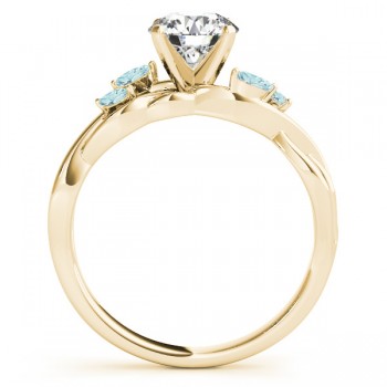 Aquamarine Marquise Vine Leaf Engagement Ring 14k Yellow Gold (0.20ct)