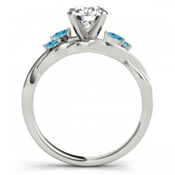 Heart Blue Topaz Vine Leaf Engagement Ring 14k White Gold (1.00ct)