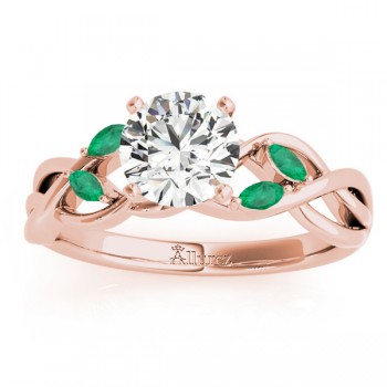 Emerald Marquise Vine Leaf Engagement Ring 14k Rose Gold (0.20ct)